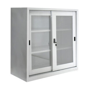 Tủ sắt 2 cánh kính lùa (thấp)