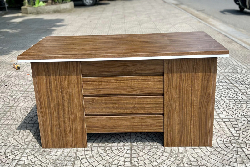 Bàn làm việc gỗ MDF cốt nâu, cốt xanh phủ Melamine, Laminate, Veneer