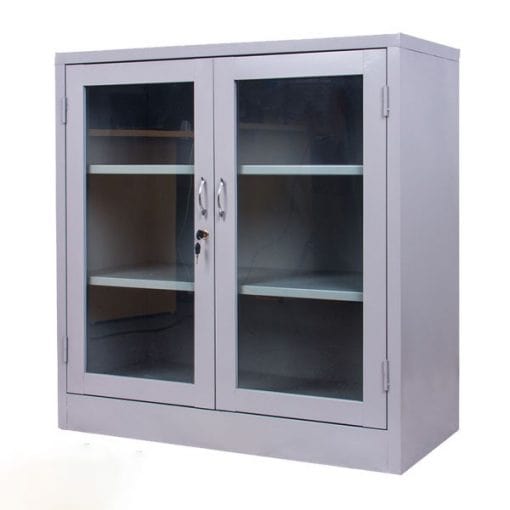 tủ sắt 2 cánh kính thấp